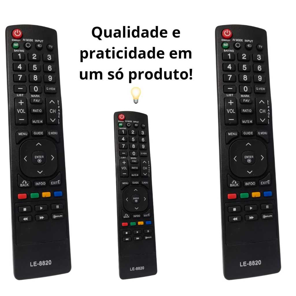 CONTROLE REMOTO COMPATIVEL TV LG LE-8820 — imagem 2 de 2