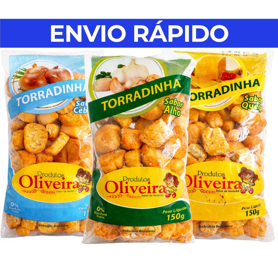 Kit 2/3 Pacotes de torrada/torradinha 150g | Sabores variados/diversos | Alho/cebola/queijo | Petisco