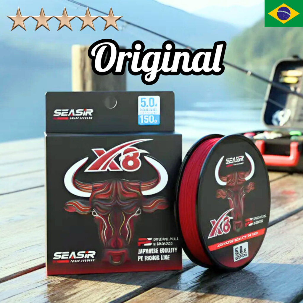 Linha multifilamento pesca super fina 8x Trançadas Japan Seasir Red Bull 150m