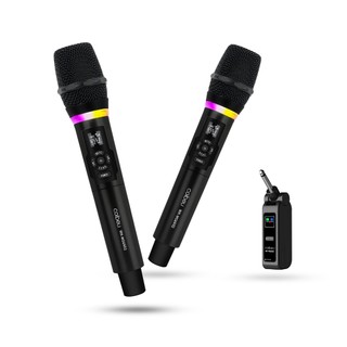 Microfone Sem Fio RGB 2 Unidades 180° Tela Digital Type-C 10h Autonomia Receptor Giratório