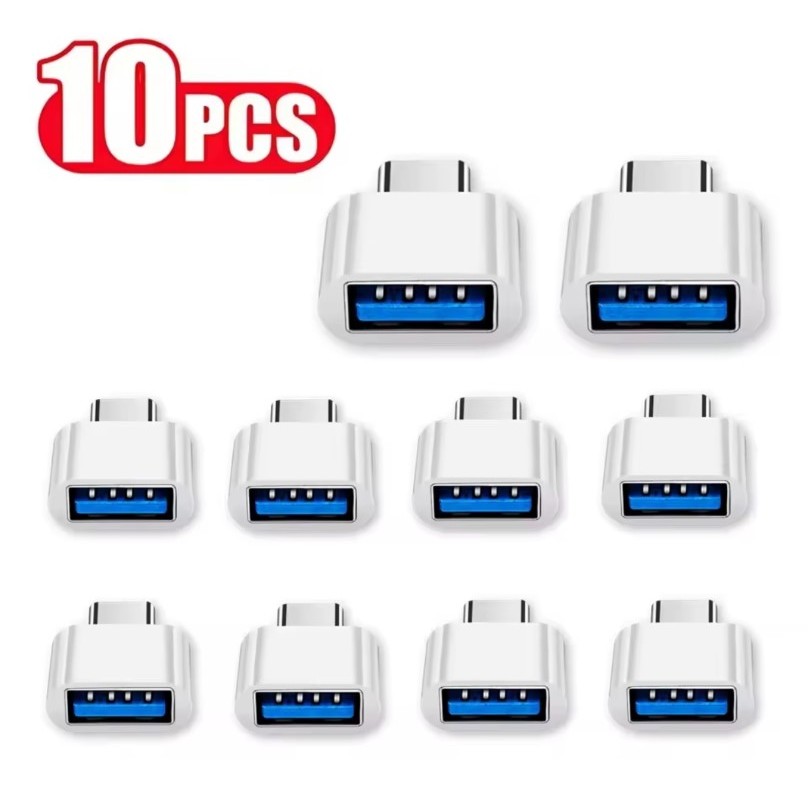 10 ADAPTADORES OTG TIPO C USB-C USB 3.0 BRANCO