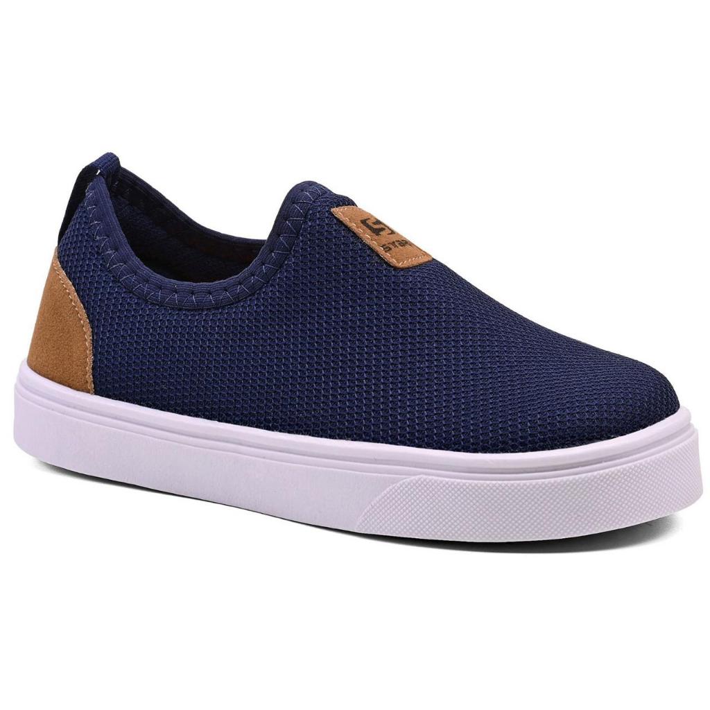 Tênis Infantil Masculino Feminino Casual Slip on Cause Fácil Leve Confortável Respirável