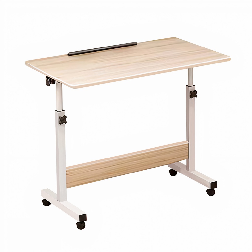 Mesa para Notebook Home Office Lateral Cama e Sofá Ajustável com Rodinhas Apoio Multiuso Regulável