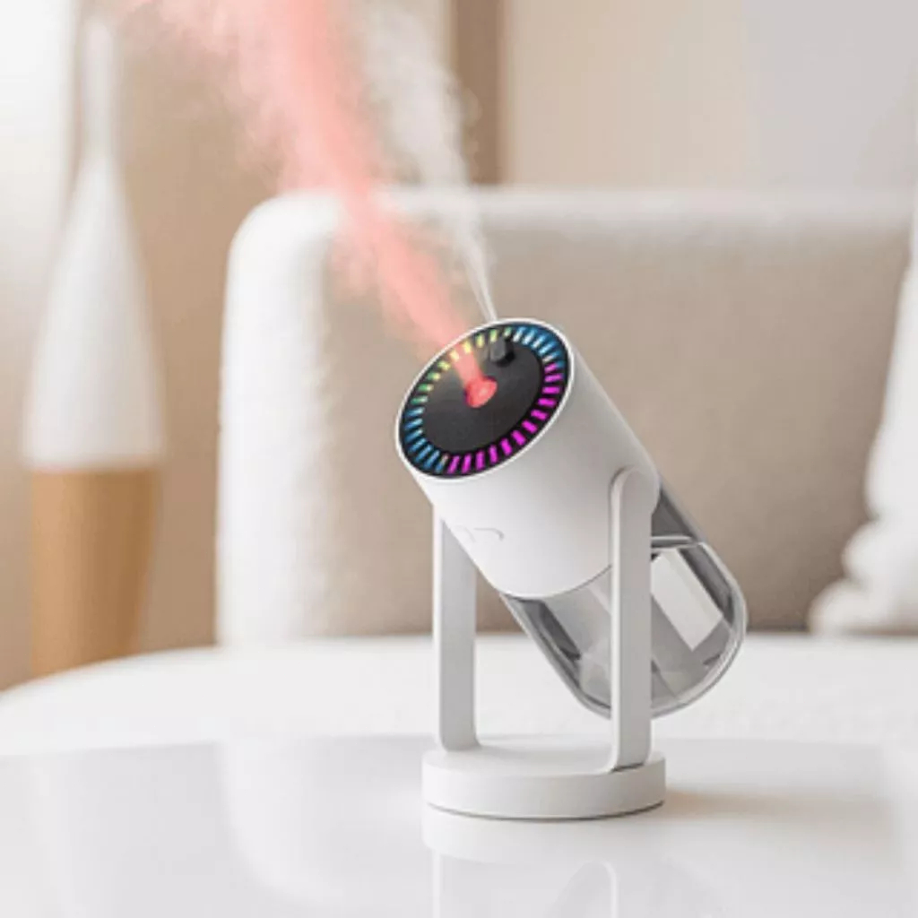 Mini Umidificador Portátil USB 3 em 1 - Led Projeção Aromaterapia Ambiente Carro Escritório