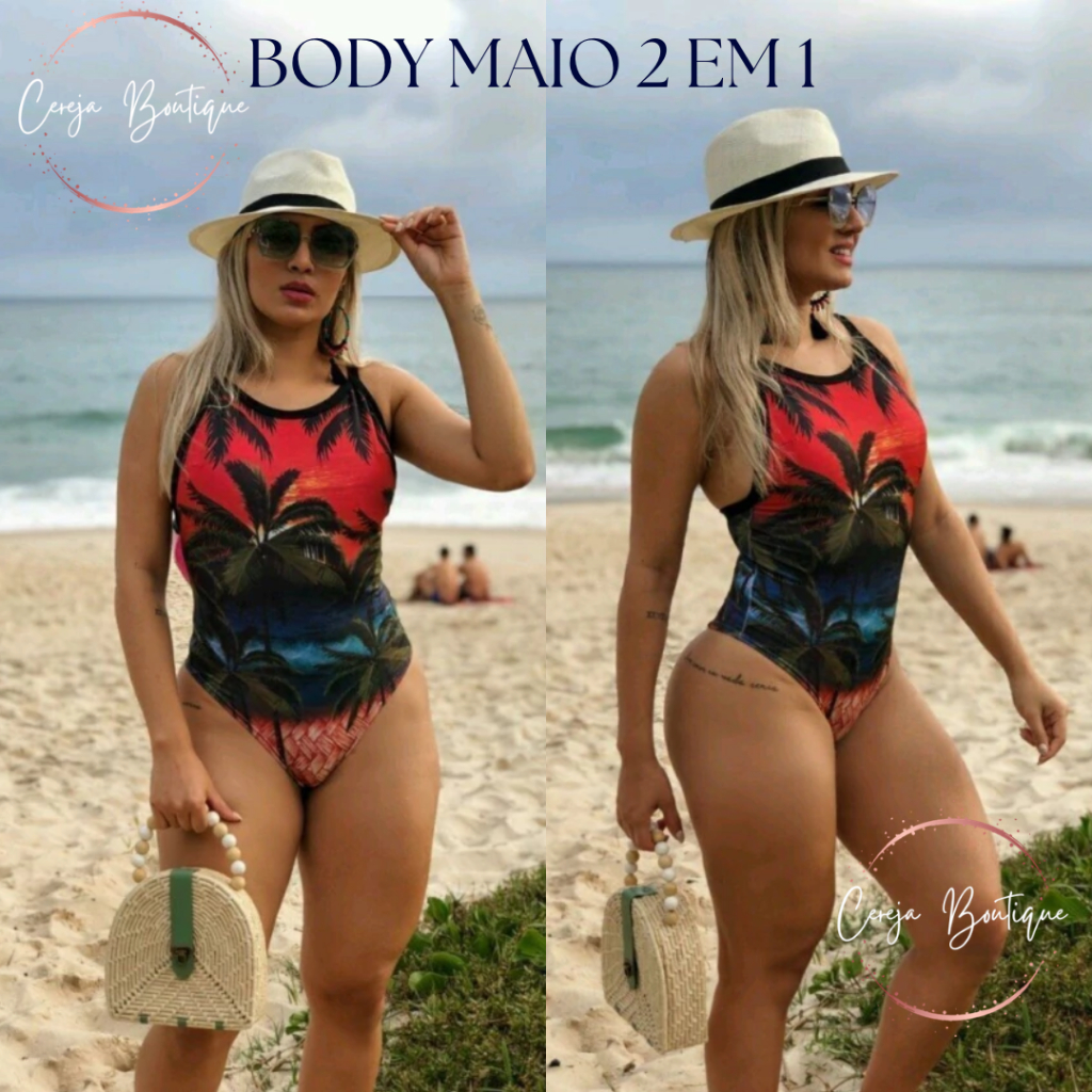 Body Feminino Alcinha Costa Nua Estampado Suplex Sem Bojo Moda Praia Maiô