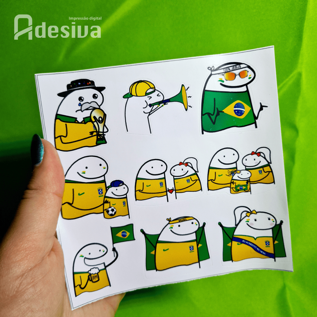 Adesivos Flork Brasil Copa do Mundo 2026 Engraçados Etiquetas Divertidas