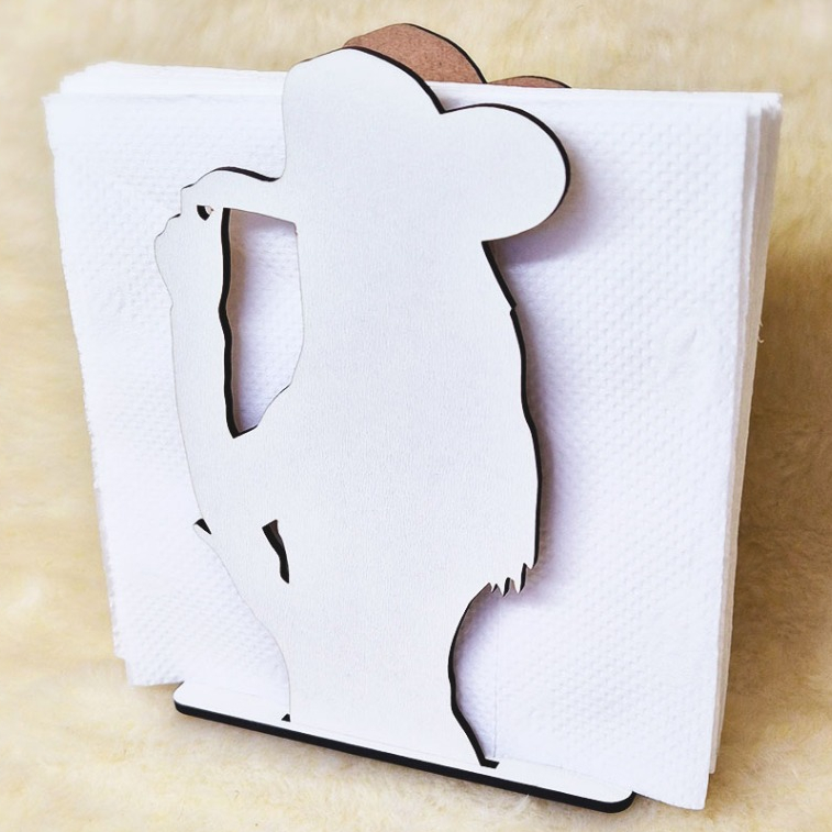 Kit Porta Guardanapo Boiadeira festa country mdf branco - MDF-CRU