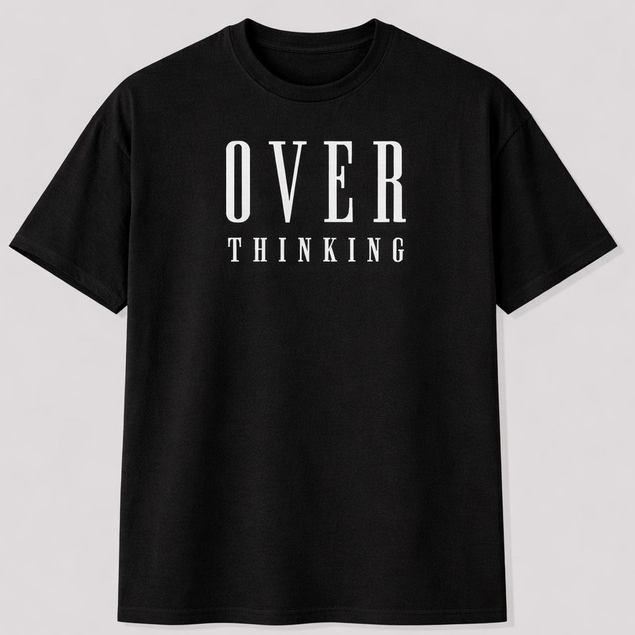Camiseta Feminina Oversized Over Thinking 100% Algodão Estilo Streetwear Confortável
