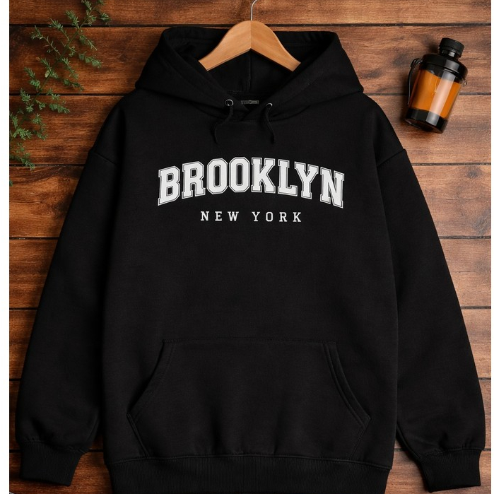 Moletom Quentinho Blusa Canguru Flanelado Feminino Estampada Algodão Brooklyn Costura Perfeita