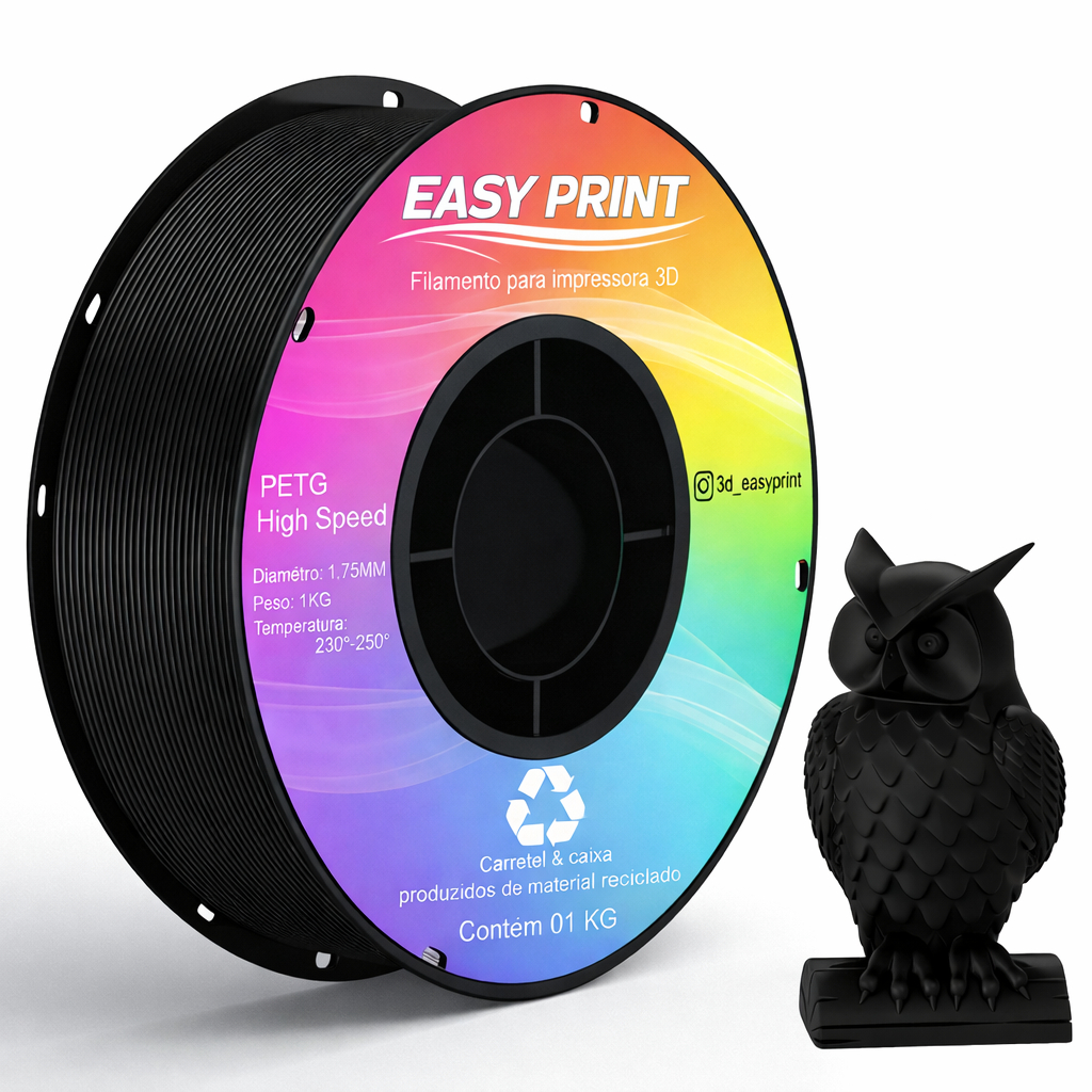Imagem Filamento Petg Para Impressão 3d Rolo 1kg Easy Print 3d Cor Preto, Branco, várias cores