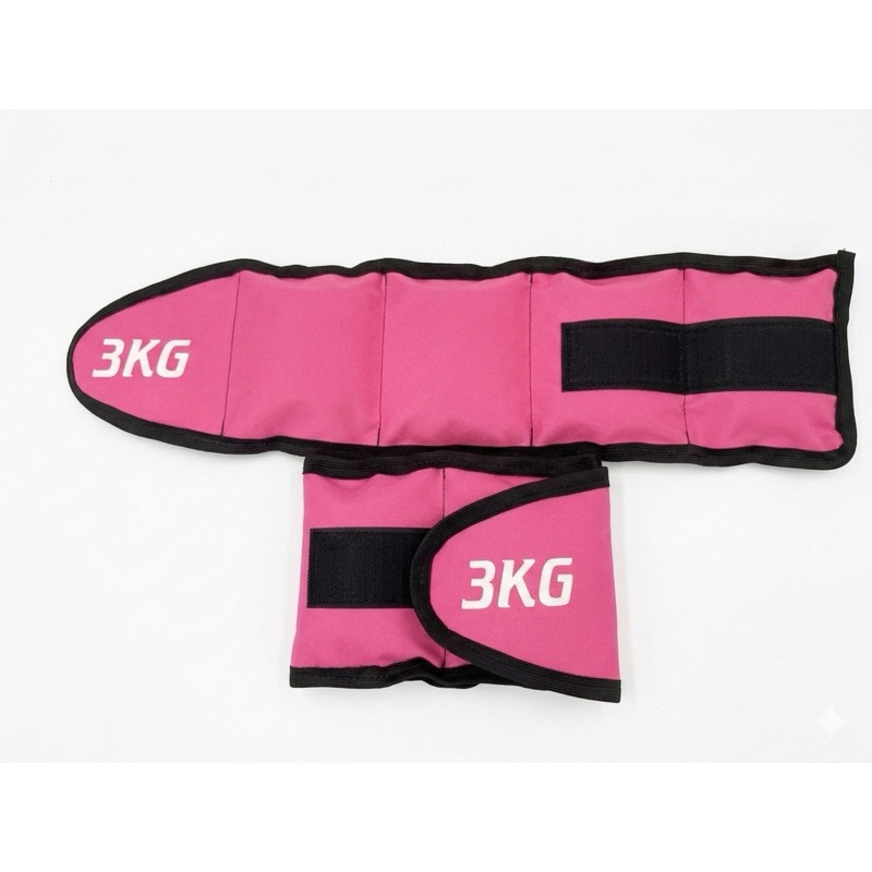 Par de Caneleira Peso 3kg Rosa Treinar pernas Musculação Casa Academia Tornozeleira Exercício Rosa