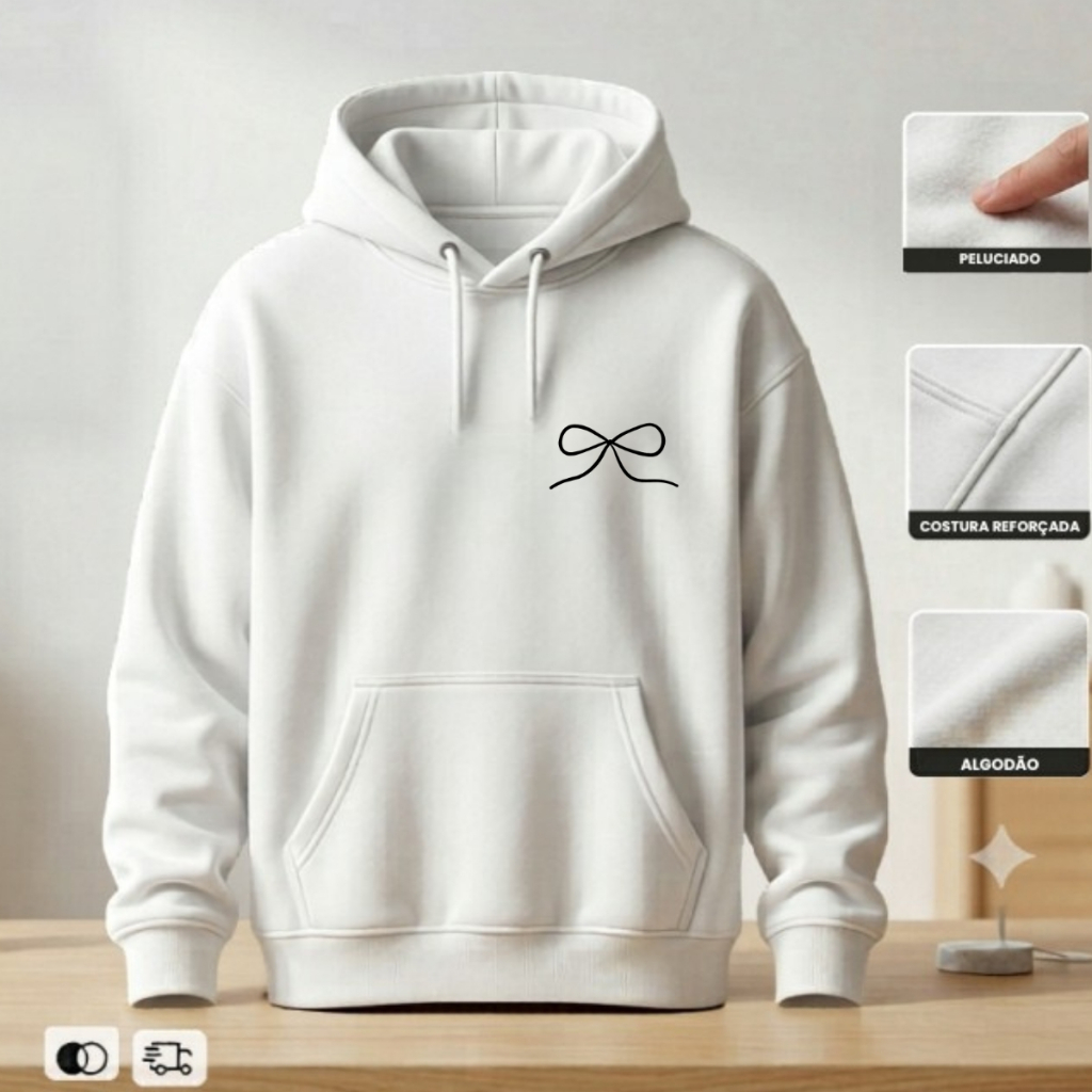 blusa de frio feminino masculino casaco de frio inverno branco Streetwear mais vendido estampado blusão capuz bolso laço
