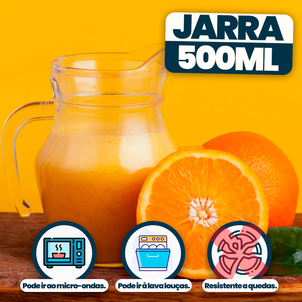 Kit Jarra de Vidro 500ml (1 ou 2 Unidades) – Jarra Pequena para Café, Suco e Água | Compacta Cozinha — imagem 2 de 2