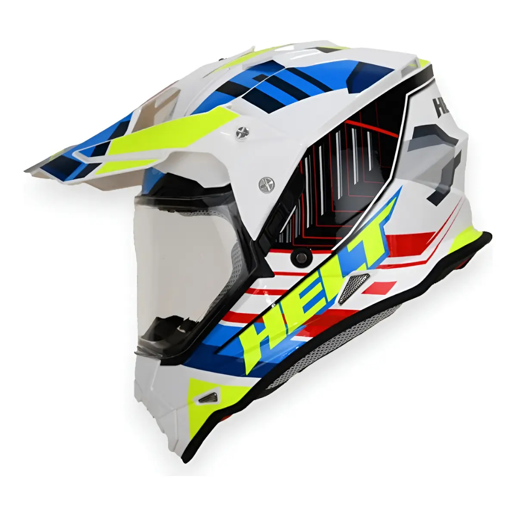 Capacete Helt Cross Vision Glass Town Com Viseira Anti Risco C/Oculos + Brinde
