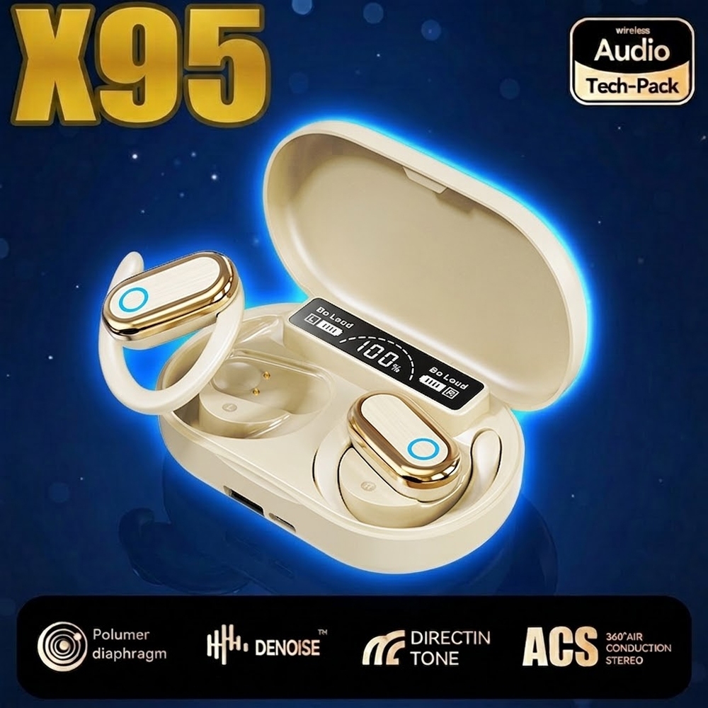 X95 Fones de ouvido sem fio Bluetooth Fones de ouvido esportivos abertos Fones de ouvido para jogos