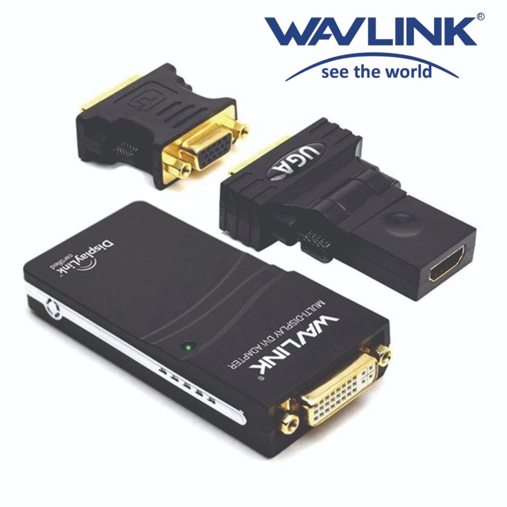 Adaptador USB 2.0 para HDMI VGA DVI Wavlink Conversor Vídeo Multi Display Windows