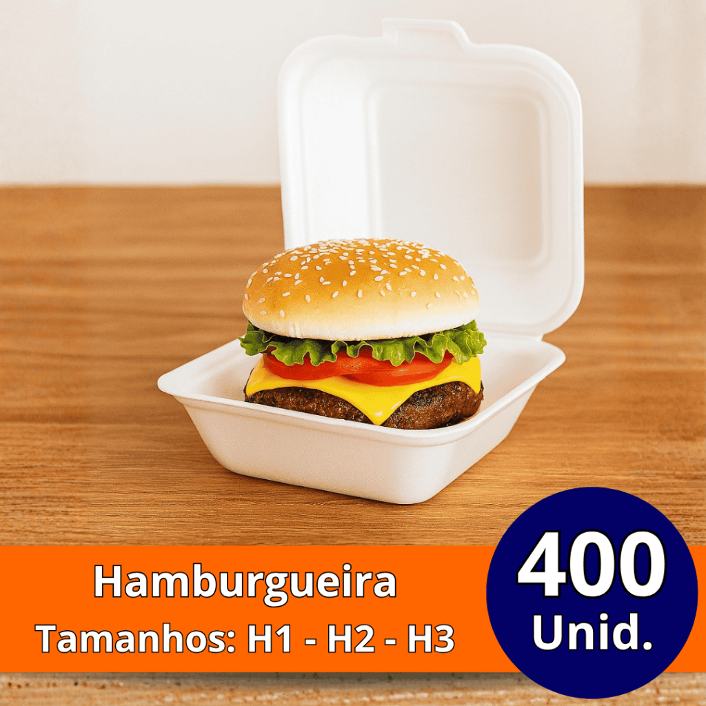 Hamburgueira Isopor H1, H2, H3 | 400 Unidades | Escolha o seu tamanho!