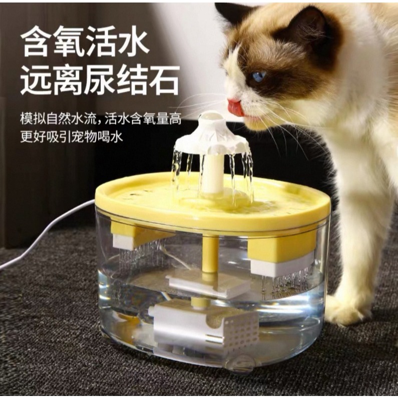 Bebedouro Dispenser de Água para Pets Capacidade de 2 Litros Com Circuito e Filtragem Silenciosa W58