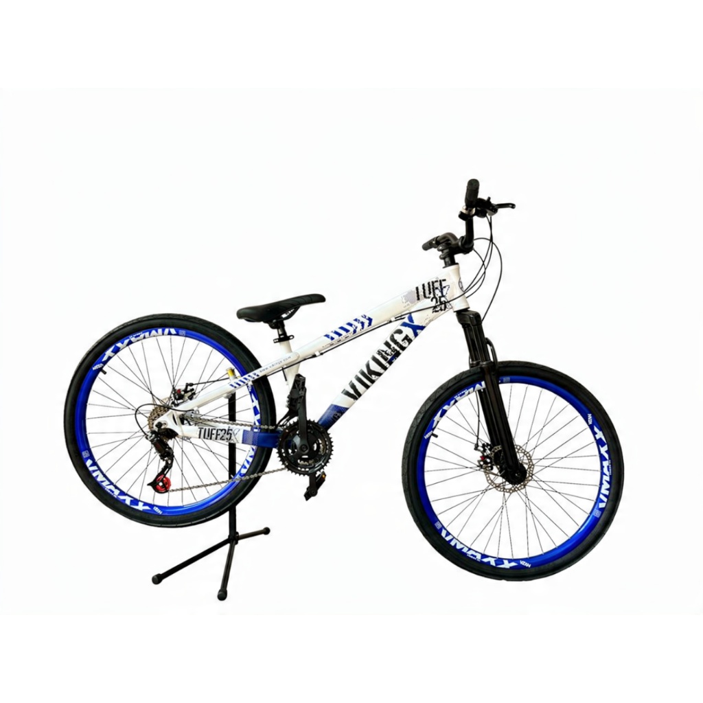 Bicicleta VikingX Tuff25 Aro26 21V Roda Vmaxx Azul Freio a Disco - Branco Azul