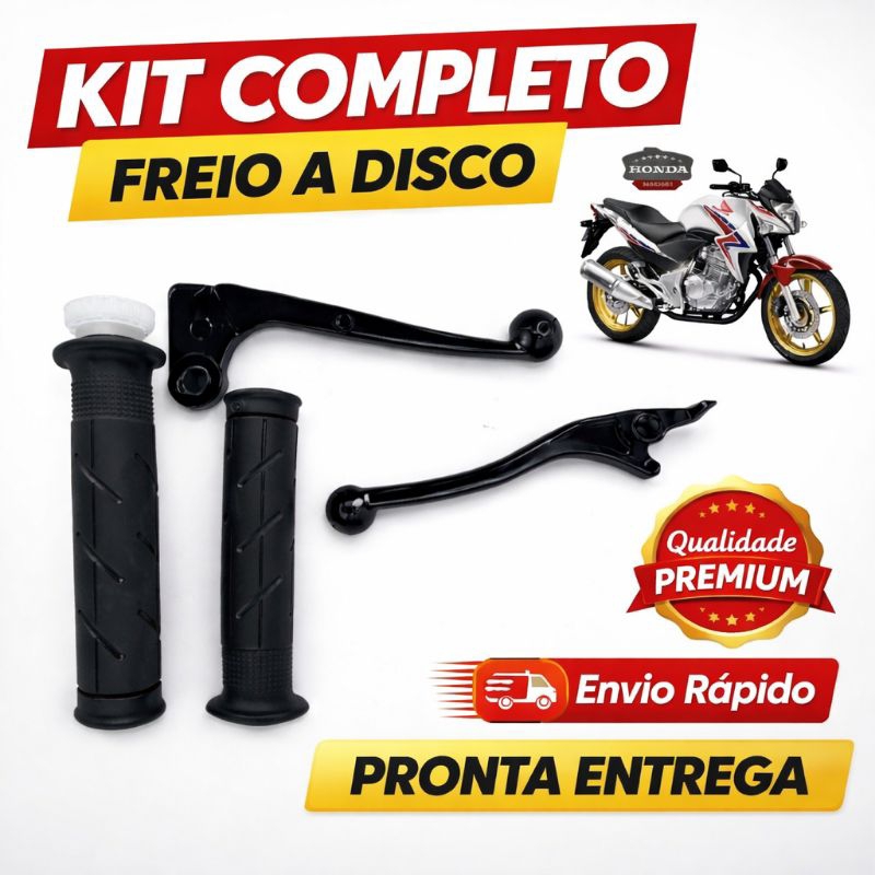 Kit Premium Manetes de  Embreagem e Freio a Disco + Manoplas c/ Roldana -Honda CG 125 150 160 / Fan Start CB300  Twister em Oferta na Shopee