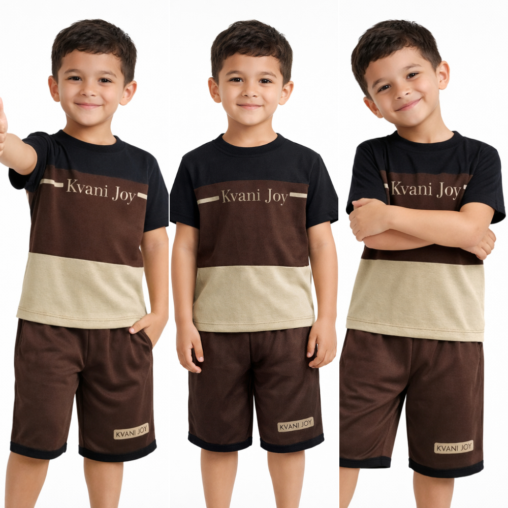 Conjunto de 2 Peças Masculino Infantil Menino Fresquinho Verão Confortável Blusa + Bermuda 2 ao 12