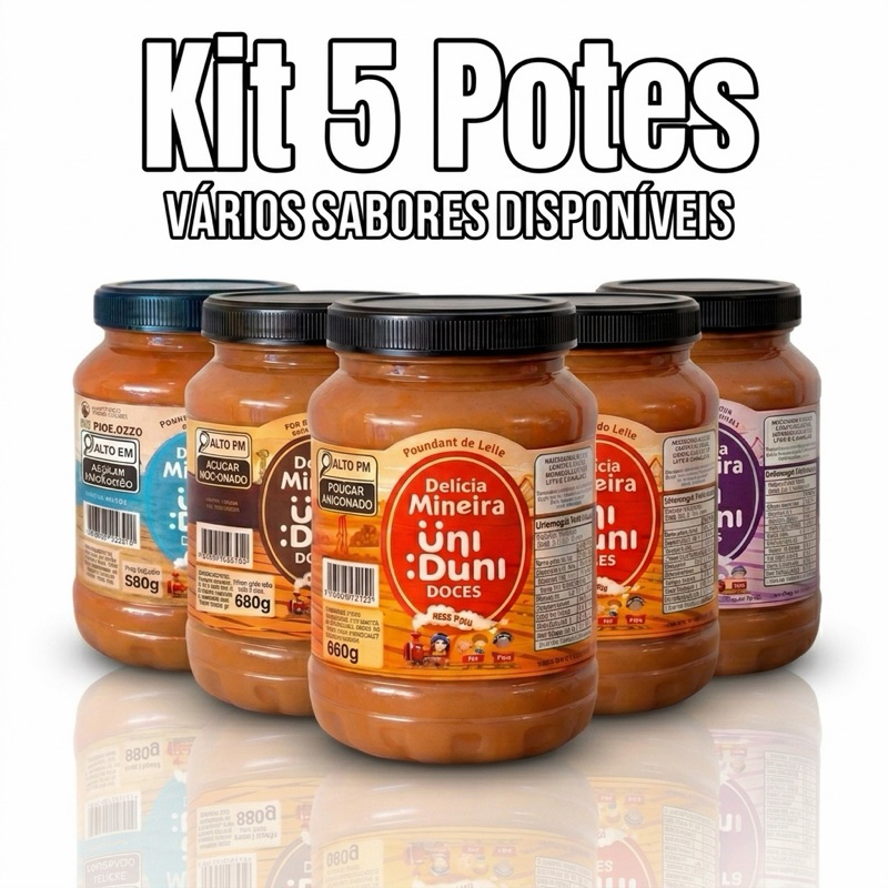 Kit Doce de Leite c/5 potes Uni Duni Doces 680g