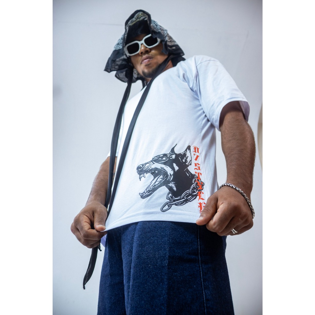Camiseta Streetwear Masculina Oversized 100% Algodão Penteado D7style Dobermann