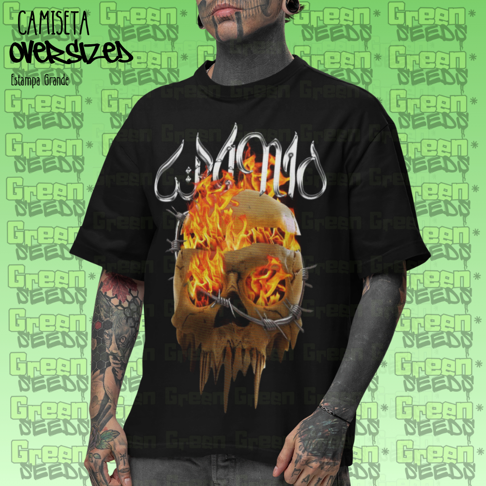 Camiseta Oversized Dark Aesthetic Y2k Camisa 100% Algodão Trap Streetwear Estampa Grande