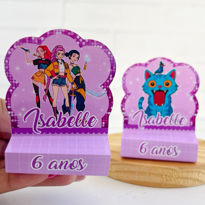Porta Bis Duplo Personalizados Pegue e Monte - GUERREIRAS DO KPOP HUNTRIX Festa Infantil Aniversário Lembrancinhas