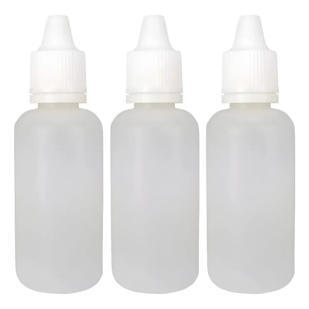 Frasco Plástico 30ml - 300 unidades - Conta Gotas - Plástico Tampa Lacre