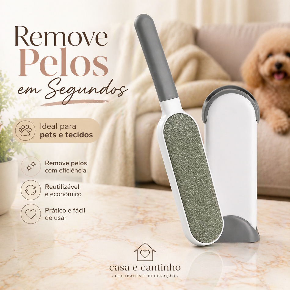 Escova Mágica Removedora Tira Pelos Fácil Pet Cães Gato Sofá Cama Roupas