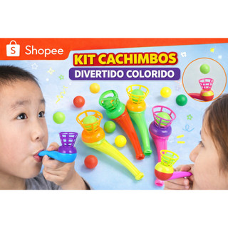 Brinquedo Cachimbo com Bolinha – Diversão Garantida! Lembrancinha Barata e Colorida! escolha seu kit