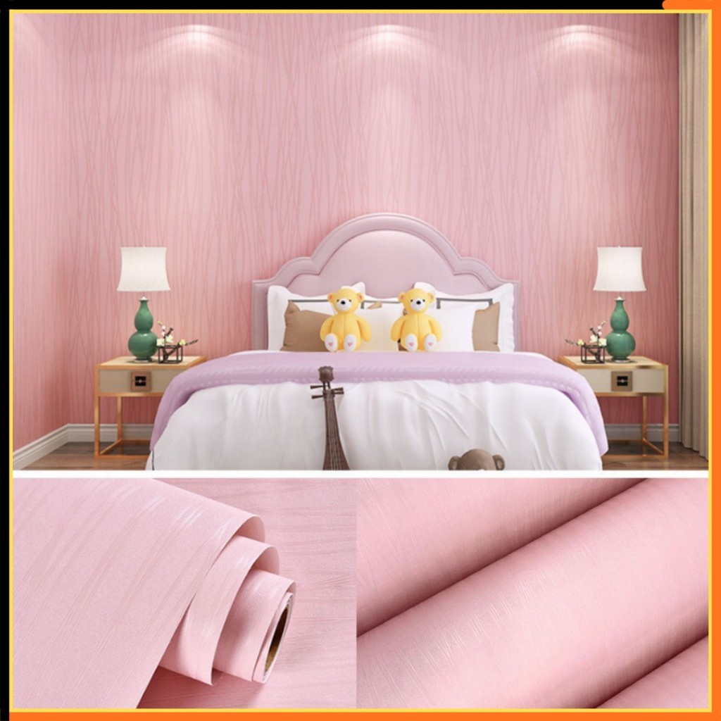 Papel de Parede Rosa Texturizado com Linhas Rosas para Quarto Infantil, Meninas 1/2/3 Peças em Oferta na Shopee