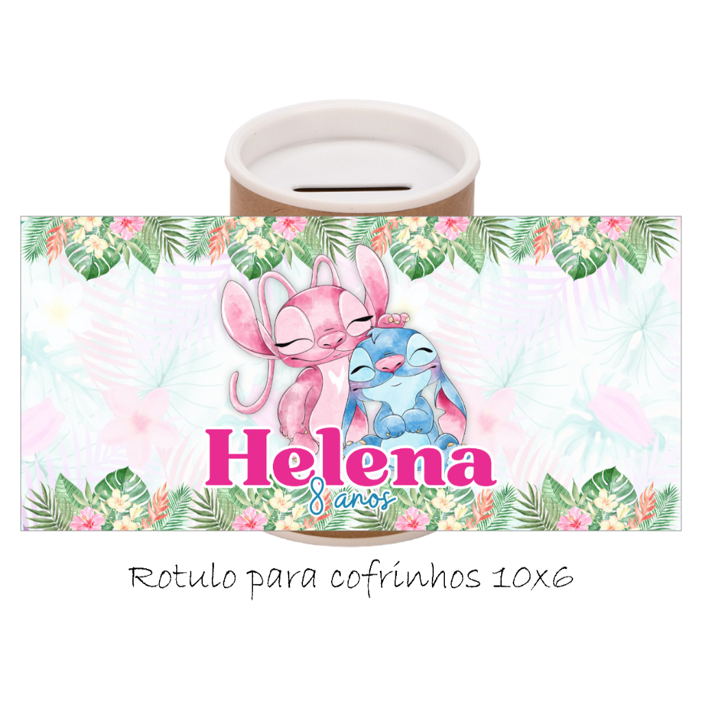 Rótulo Adesivo Personalizado para Cofrinho 10x6 | Lembrancinha Infantil Tema Menina | Festa Aniversário Personalizada