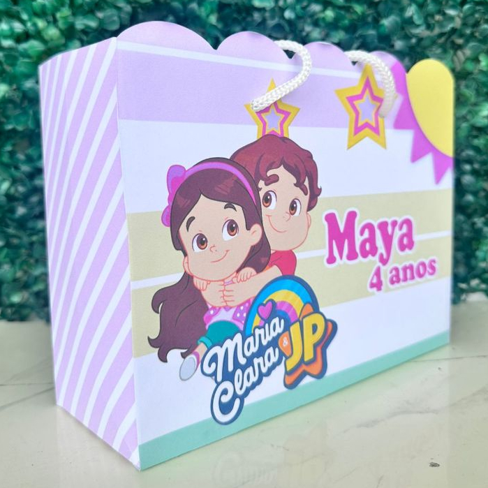 10-30 Sacolinhas Personalizadas para Festa – Tema Maria Clara & JP – Pegue e Monte - Lembrancinha