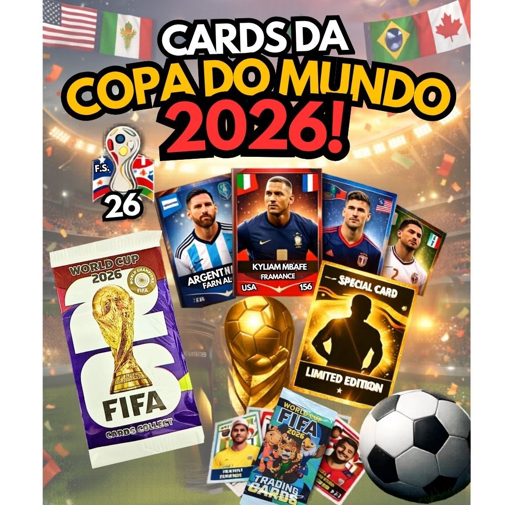 200 Cards Copa do mundo  2026  = 50 pacotinhos com 4