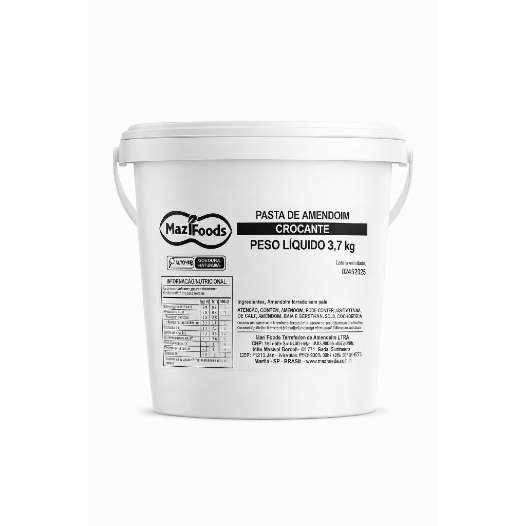 PASTA DE AMENDOIM CROCANTE 3,7 KG MAZI FOODS