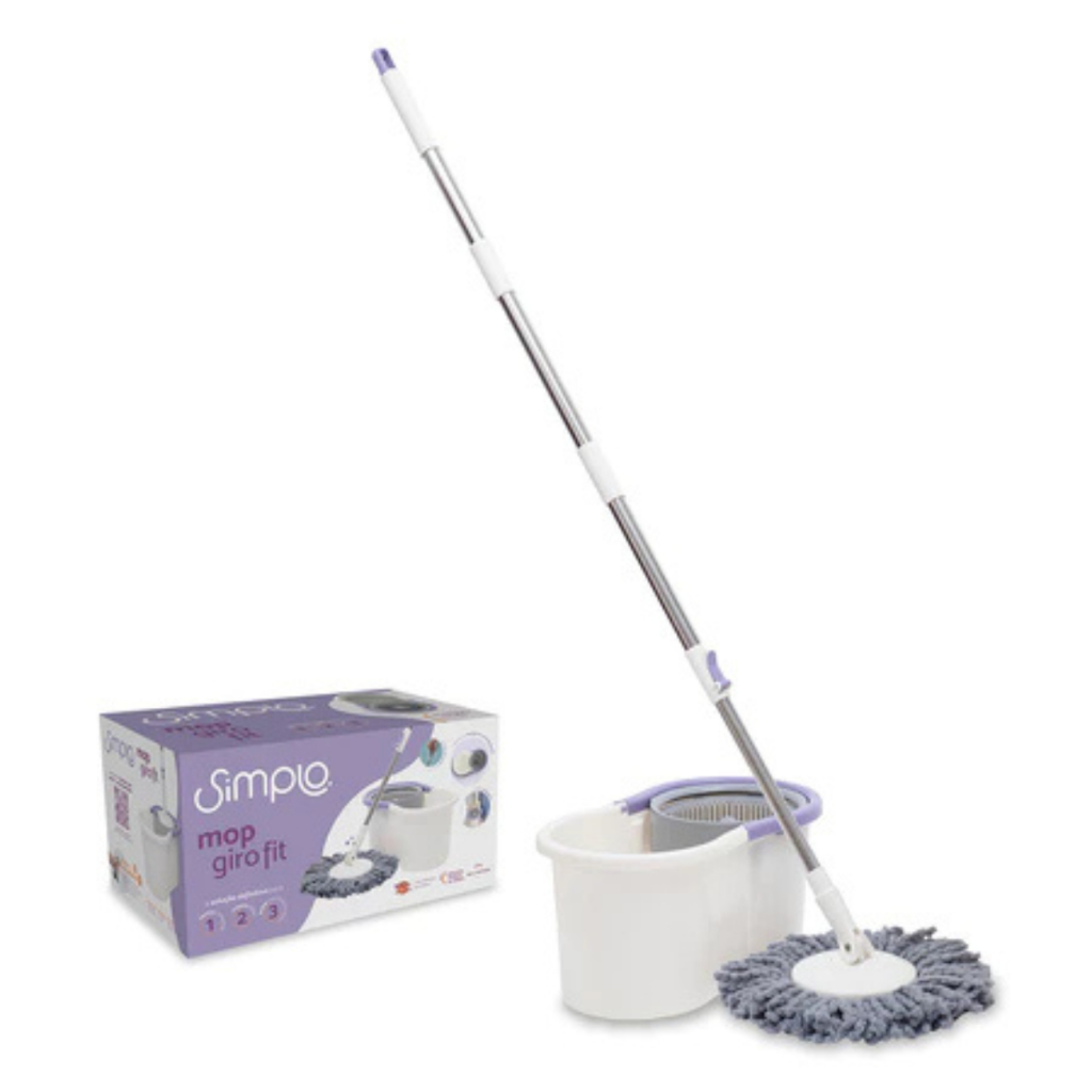 Mop Giratório com Balde e Esfregão Giro Fit - Simplo