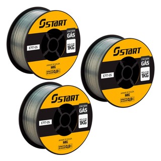Kit Arame De Solda 3 Unidades Revestido Mig S/ Gás 0.8mm 1kg Start