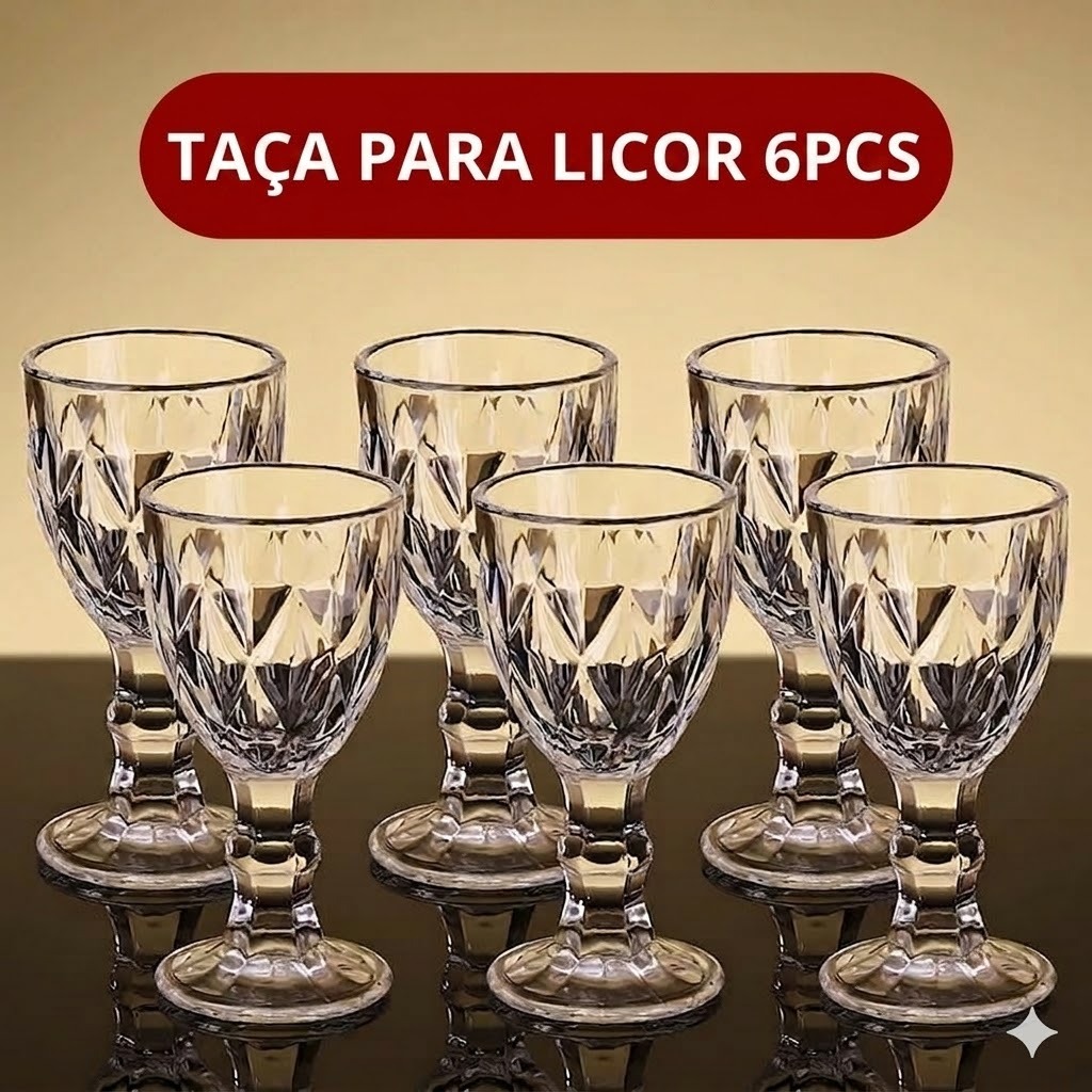 Taça de Vidro 60ml Kit 6 ou 12pcs Mini Taça Elegante Copo para Licor Café Sobremesa Decoração Bar