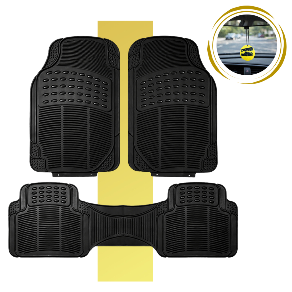 TAPETE DE BORRACHA 3 PÇS CARRO AUTOMOTIVO DE LUXO UNIVERSAL ANTIDERRAPANTE REFORÇADO JOGO TAPETE CARRO