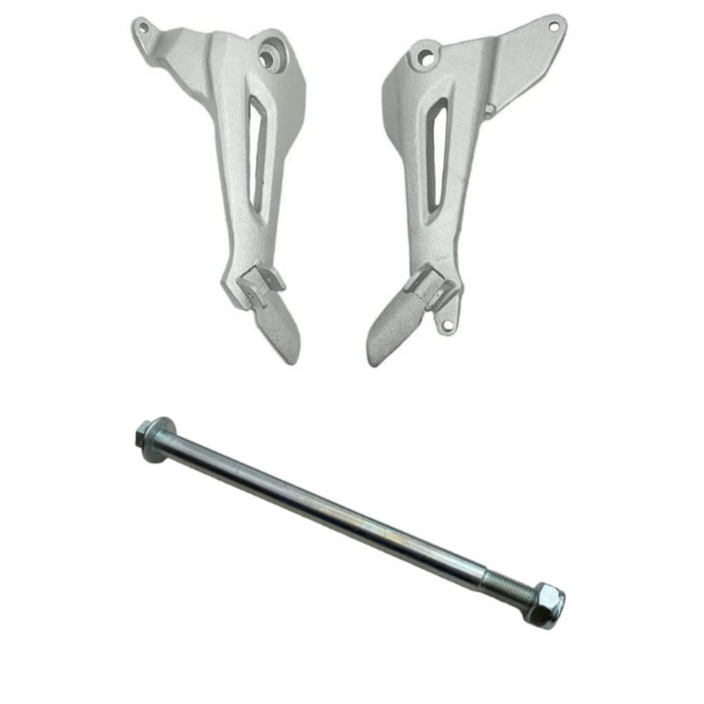 Par Suporte da Pedaleira Bacalhau + Eixo do Quadro CG 150 Titan 2004 a 2008 Suporte Pedaleira Traseira Alumínio