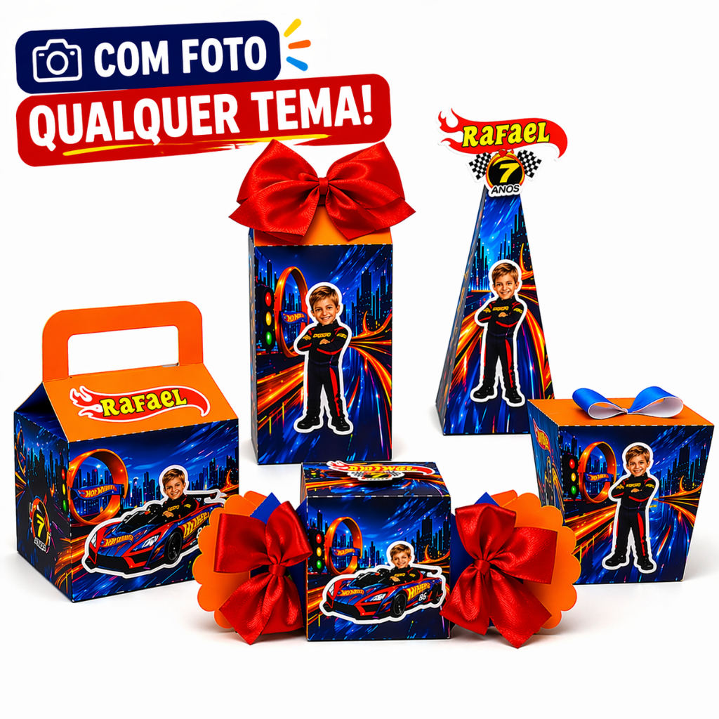 Kit Festa Infantil Lembrancinha Personalizada com Foto - Caixinhas Lembrancinhas Qualquer Tema