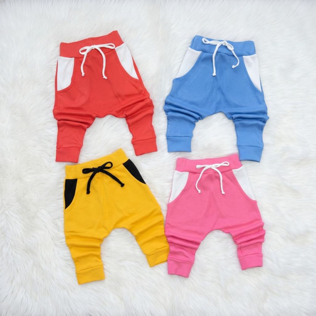 Calça bebê estilo saurel com bolso/ inverno/ tecido grosso/ menino e menina 100% algodão