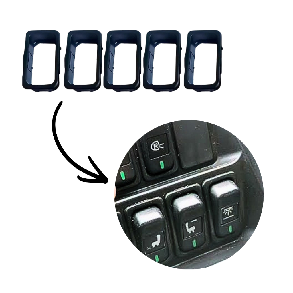 Moldura Botão do Interruptor Painel Preto KIT 5 UN Ônibus Micro-ônibus Volare A5 A6 A8 V5 V6
