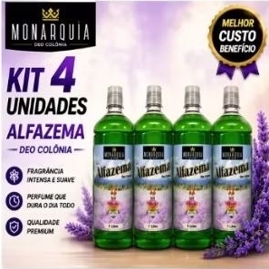 ALFAZEMA DEO COLÔNIA 1 LITRO ORIGINAL MONARQUIA - KIT 4 UNIDADES.