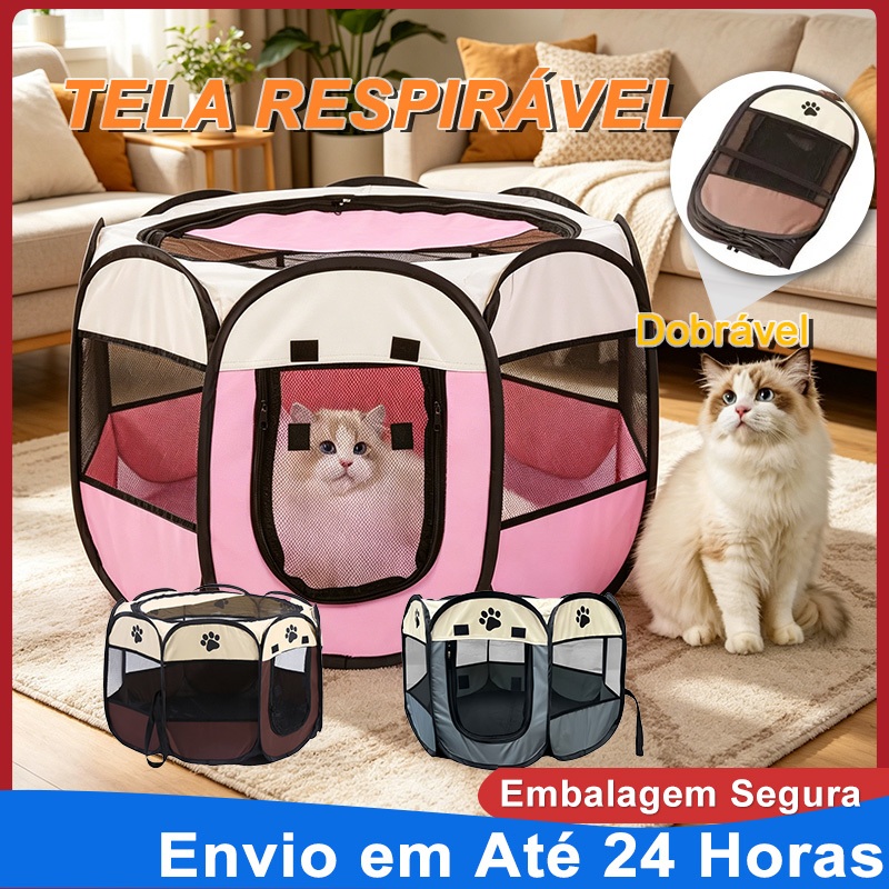 Cercado Tenda Pet Dobrável para Parto de Gatos Cães, Oxford Resistente, Portátil e Multiuso