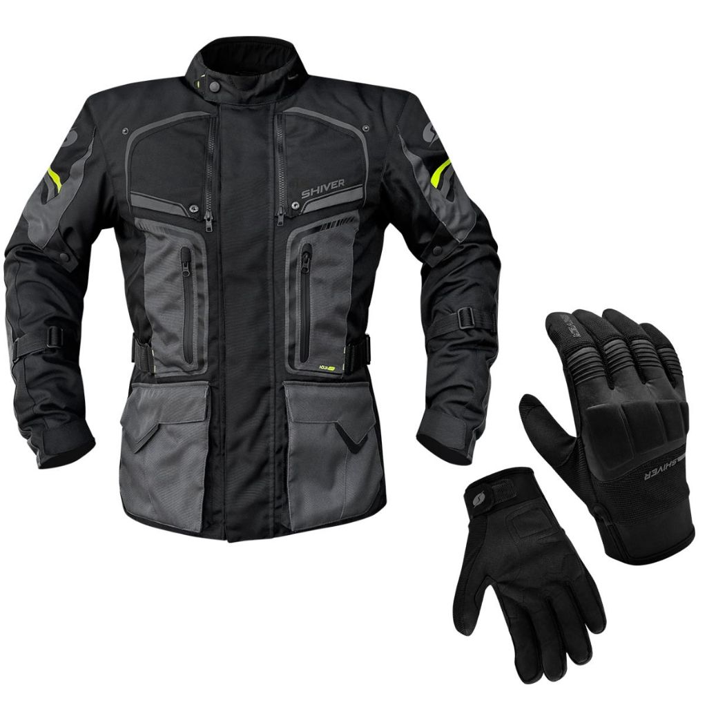 JAQUETA IMPERMEAVEL MASCULINA MOTOQUEIRO ADV TOURING PROTEÇÃO INVERNO SHIVER RACING COM LUVA ROCKET TIPO X11 LANÇAMENTO