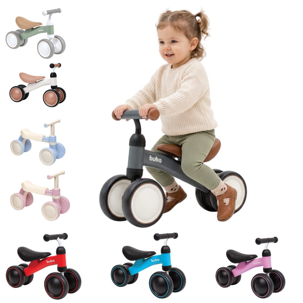 Bicicleta de Equilíbrio Para Bebês 4 Rodas Buba