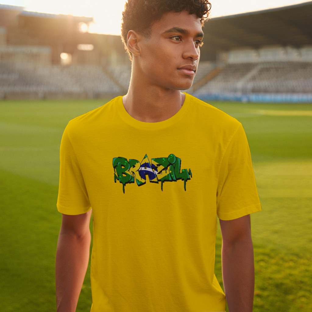 Camisa Camiseta Brazil Grafite Bandeira Copa Torcida Seleção Brasileira REF 3545 -
